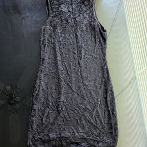 Black V-Neck Lace Dress